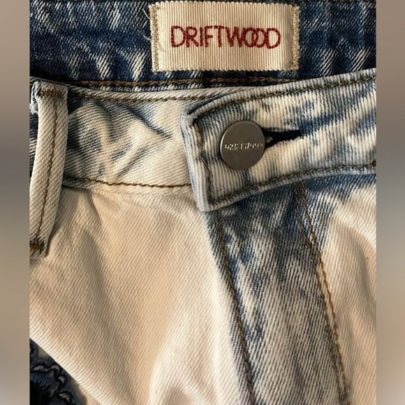 Driftwood Free People Denim Floral Embroidered Cutoff Shorts - Picture 2 of 4